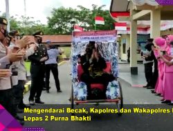 Mengendarai Becak, Kapolres dan Wakapolres Konawe Lepas 2 Purna Bhakti