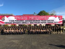 Sebanyak 102 Personel Brimob Polda Sultra Kembali Dari Tugas di Papua