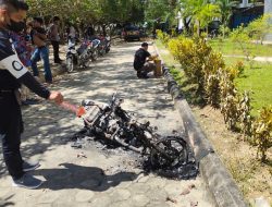 1 Unit Motor Mahasiswa Teknik UHO Hangus Dibakar OTK