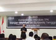 Perkuat Strategi Pemenangan Ganjar- Mahfud MD, TPD Bersama TPK se-Sultra Gelar Konsolidasi. Target Suara Diatas 50 Persen