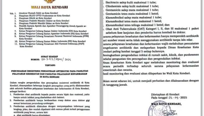 Wali Kota Kendari Klarifikasi Surat Edaran Antibiotik, Tegaskan Sesuai Standarisasi Nasional