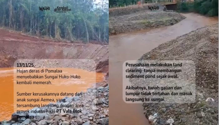 Terkait Pencemaran Sungai Huko Huko di Kolaka, PT. Vale “Diam”