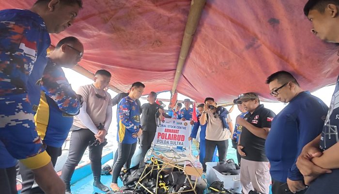 Dukung Ekonomi Biru, Momentum HUT Polairud ke 75 Polda Sultra Hadirkan Coral Stock Centre