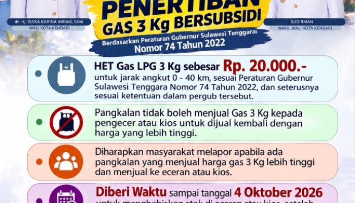 Pangkalan LPG 3 Kg di Kendari Diminta Stop Jual ke Pengecer, Batasnya 4 Oktober